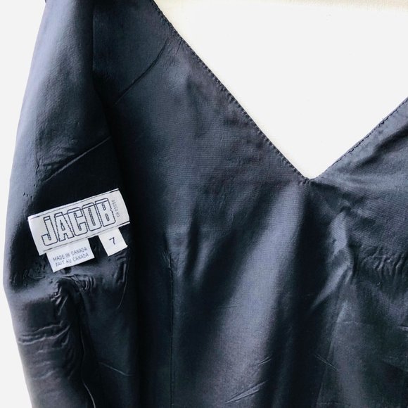 1980s Jacob Black Cocktail Lace Dress, Size 4 - Picture 7 of 11